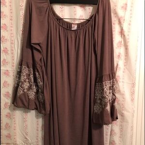 Pink Coconut flare sleeve dress